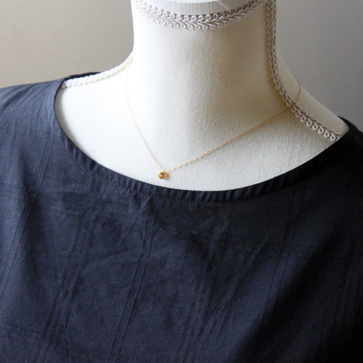 極上インペリアルトパーズのひと粒ネックレス｜4mm 14Kgf | Bear's Jewelry