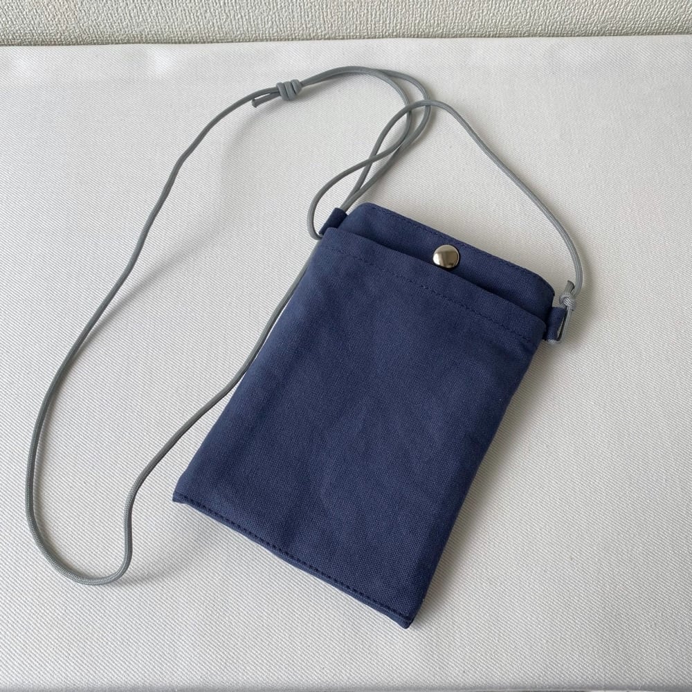 全6色】外ポケット付きスマホショルダー／倉敷帆布11号【受注製作