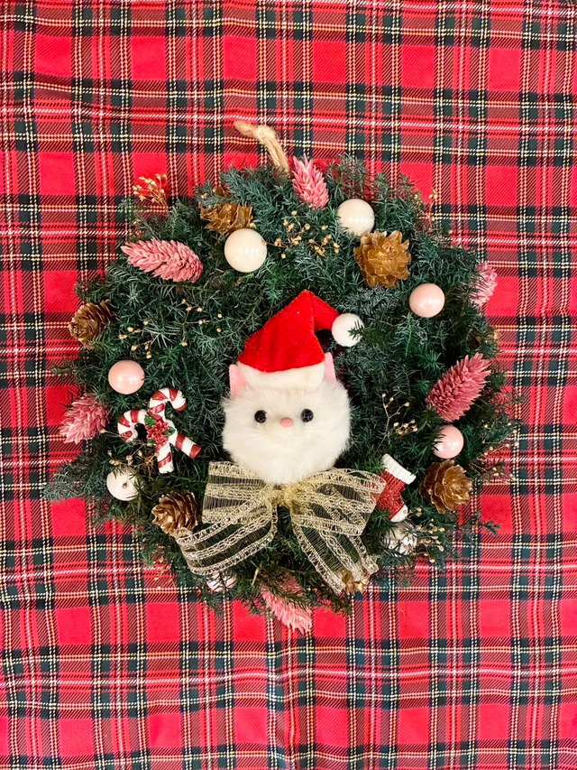 白猫のクリスマスリース　予約品