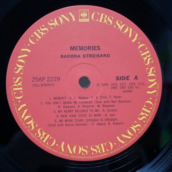 Barbra Streisand / Memories [25AP 2229] - 画像3