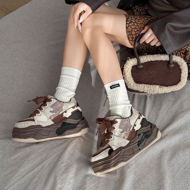 アートパッチミックスボリュームスニーカー   R01558