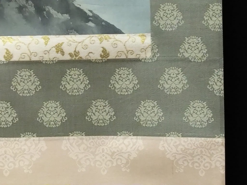 鈴木光甫｜SUZUKI Koho「青緑山水」彩色山水 現代作家中古掛軸 共箱