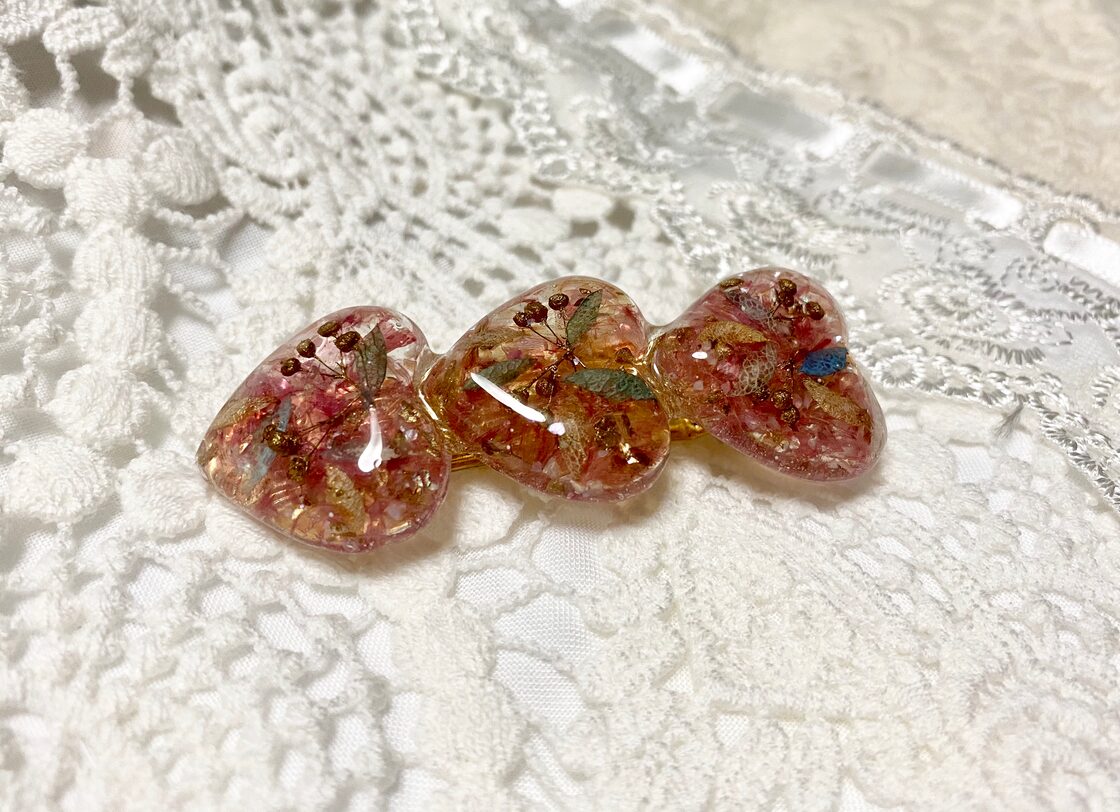 紫陽花のレジンバレッタ （ブルーの紫陽花のレジンバレッタ】 爽やかな 
