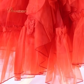 社交ダンス 衣装 スタンダードドレス ドレス ワンピース 赤 フリル レース デモ 競技 ダンス パーティ 発表会 豪華 華やか 真っ赤 上品 レッド系 フリルレース おしゃれ デザイン 競技用 衣装 女性用 パフォーマンス ステージ衣装 ステージパフォーマンス