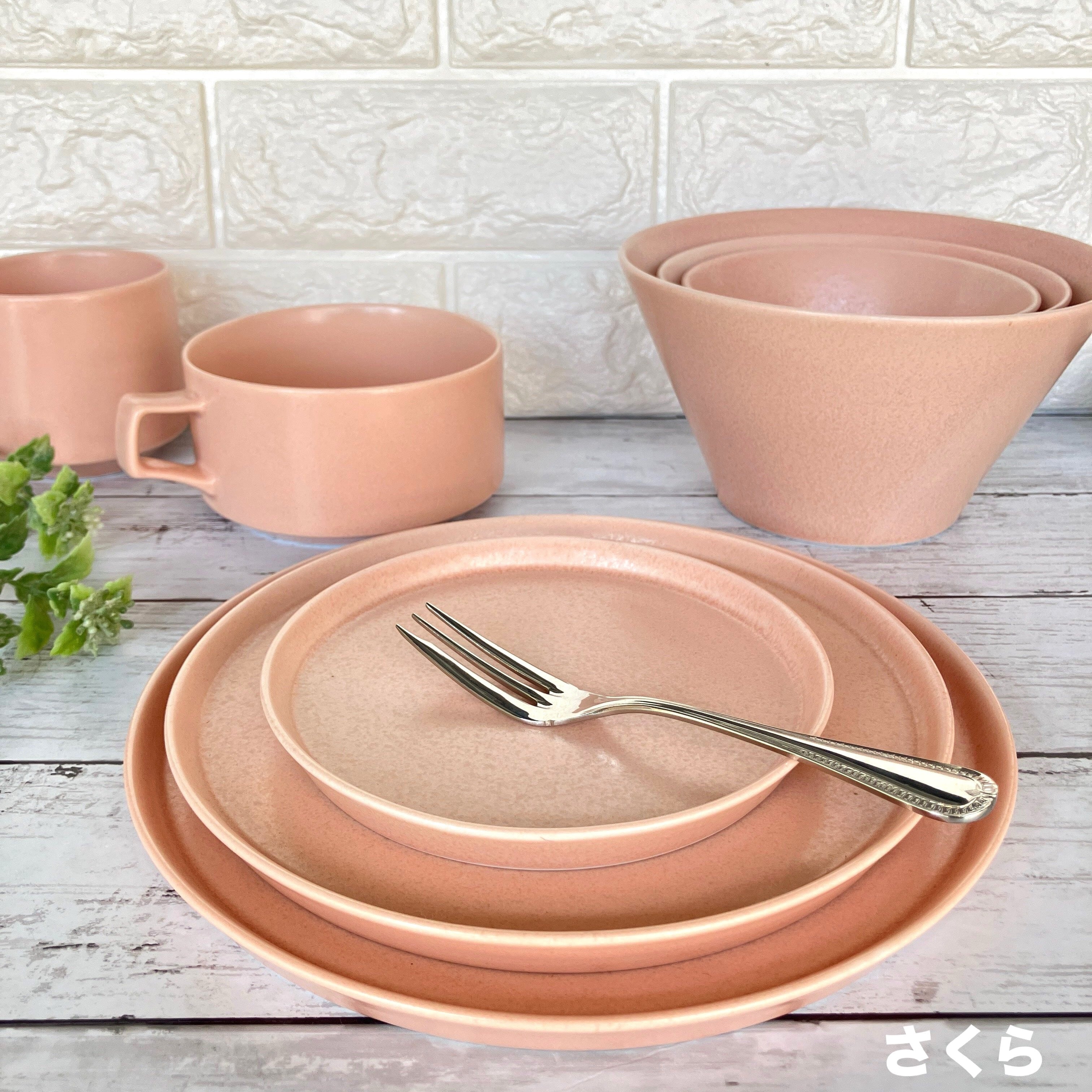 全9色】Mino_works 中皿 フラット皿 20cm皿 ワンプレート皿 カフェ風