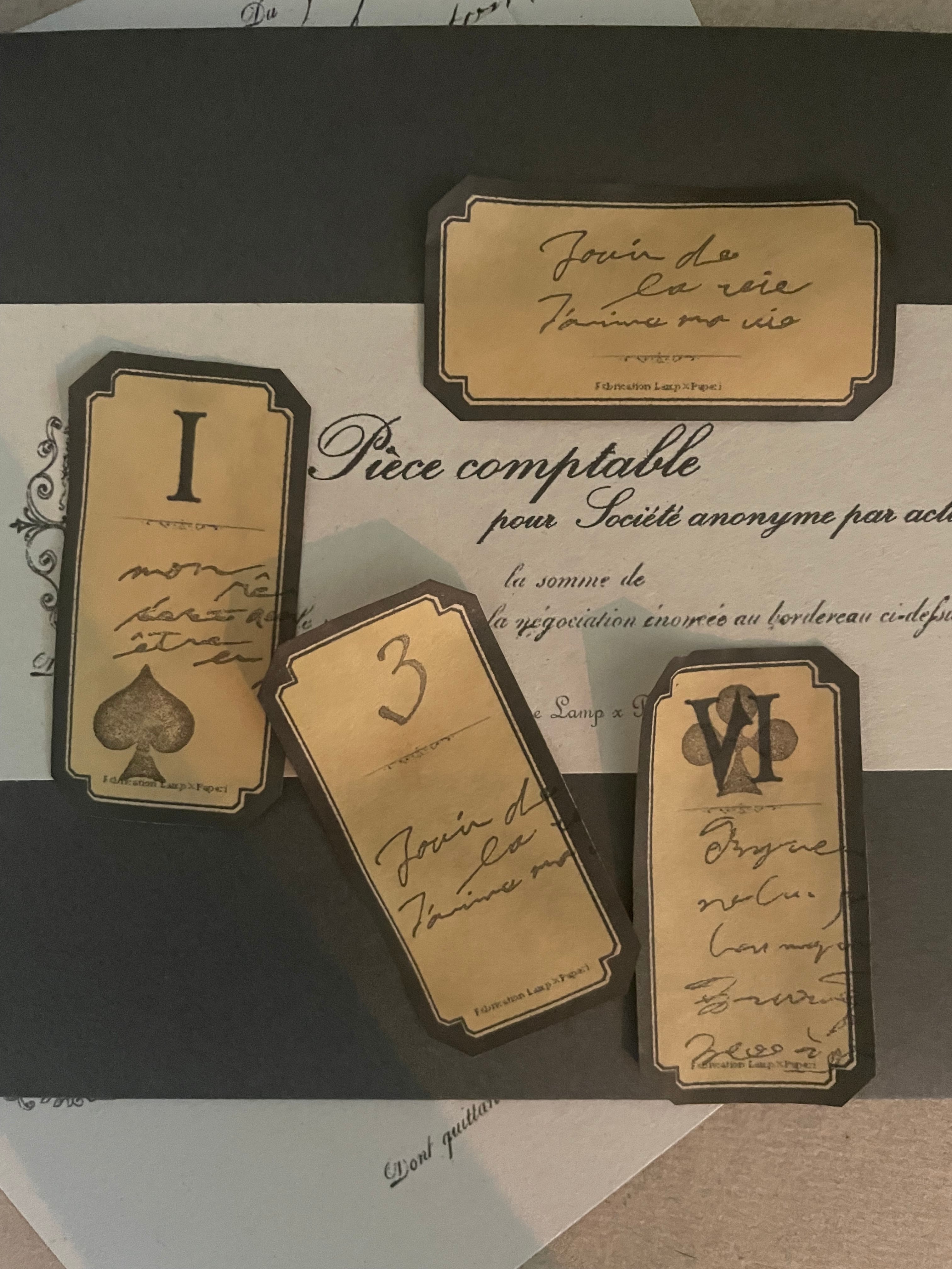 ローマ　保証書付き 受注製作】コーヒー染め 小さな黒縁のラベル【ローマ数字】 | Lamp