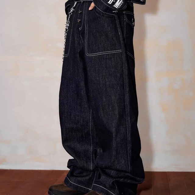 American wide-leg loose jeans(VE200)