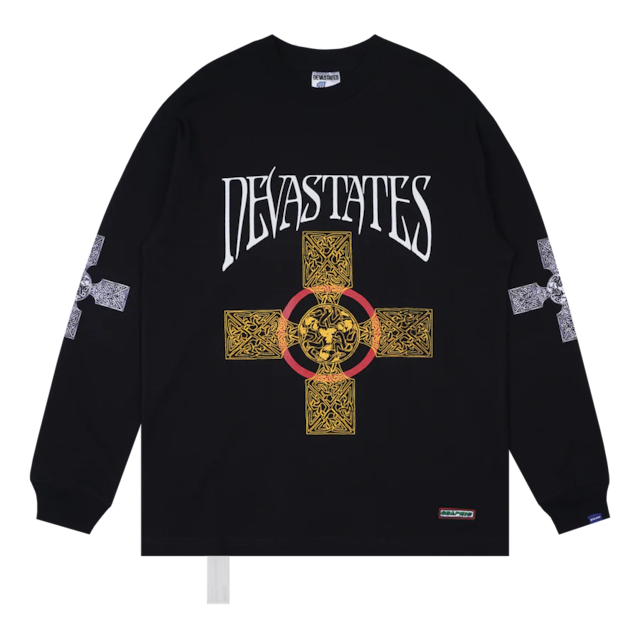 【DEVA STATES】LS Tshirt - CROSS - Black