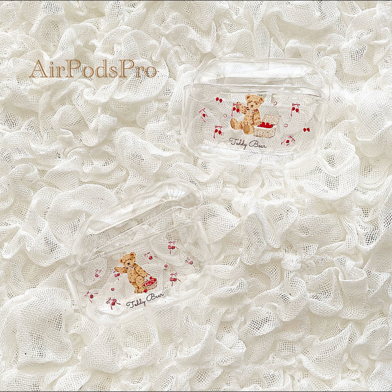 【ネーム入り】Ribbon Fruit Bear【Air Podsケース】