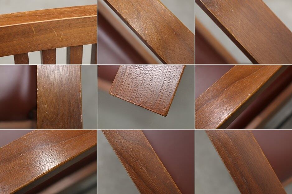 AREA エリア A-1-A 本革 ウォールナット アーム ダイニングチェア 6