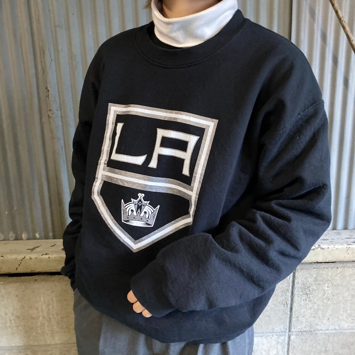 NHL ロサンゼルス・キングス チームロゴプリント スウェット メンズM 
