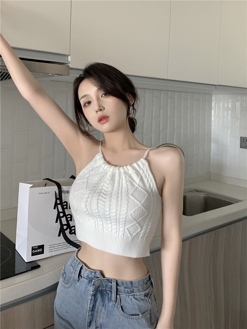 タンクトップ キャミソール ニット レディース ノースリーブ