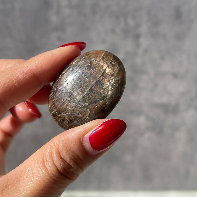 ケニア産 シーン入りブルーサファイア ゴールデンシーン パームストーン（コランダム）