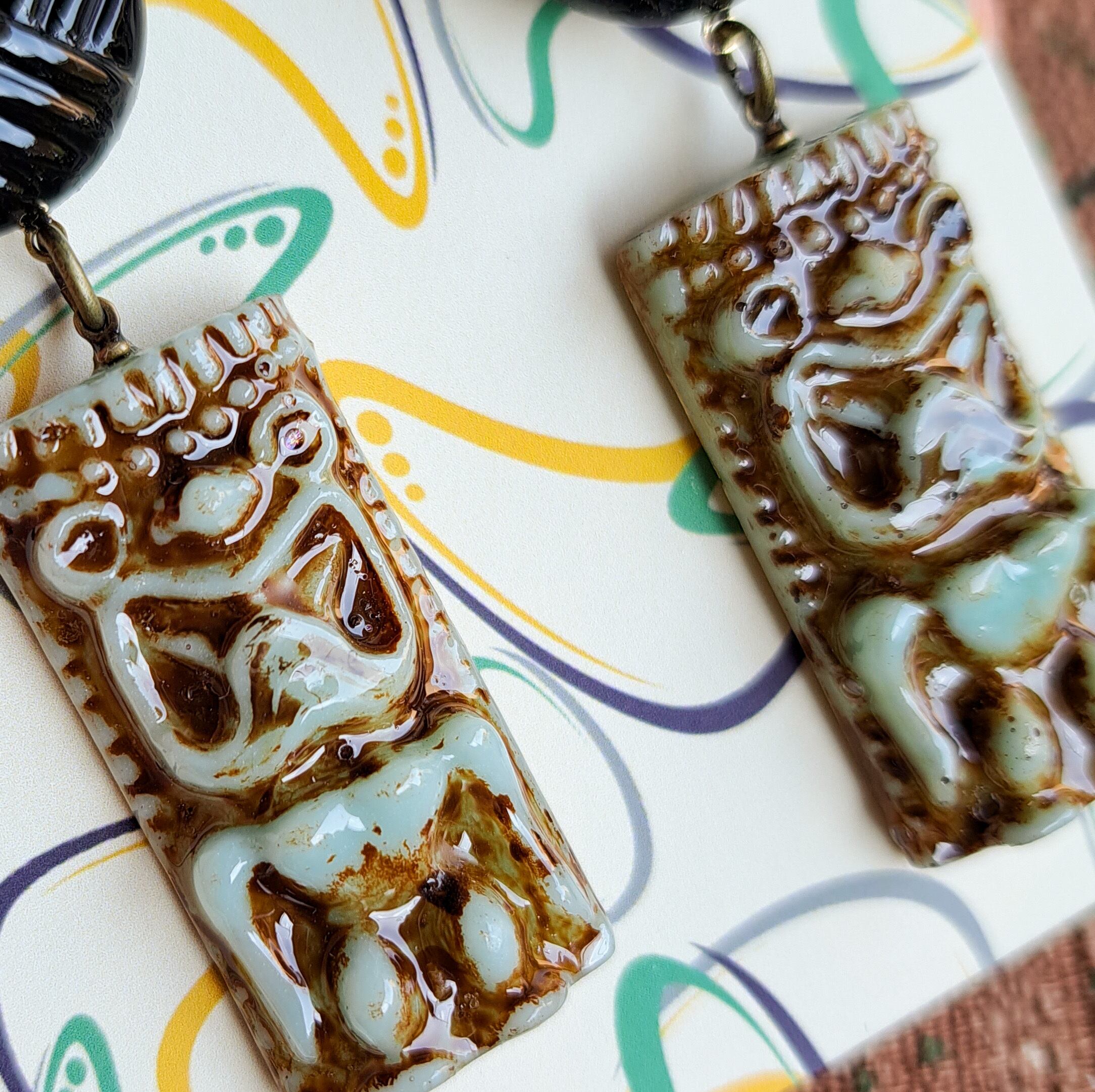 Vintage Style TIKI Earrings ピアス・イヤリング【VINTAGE BLUE