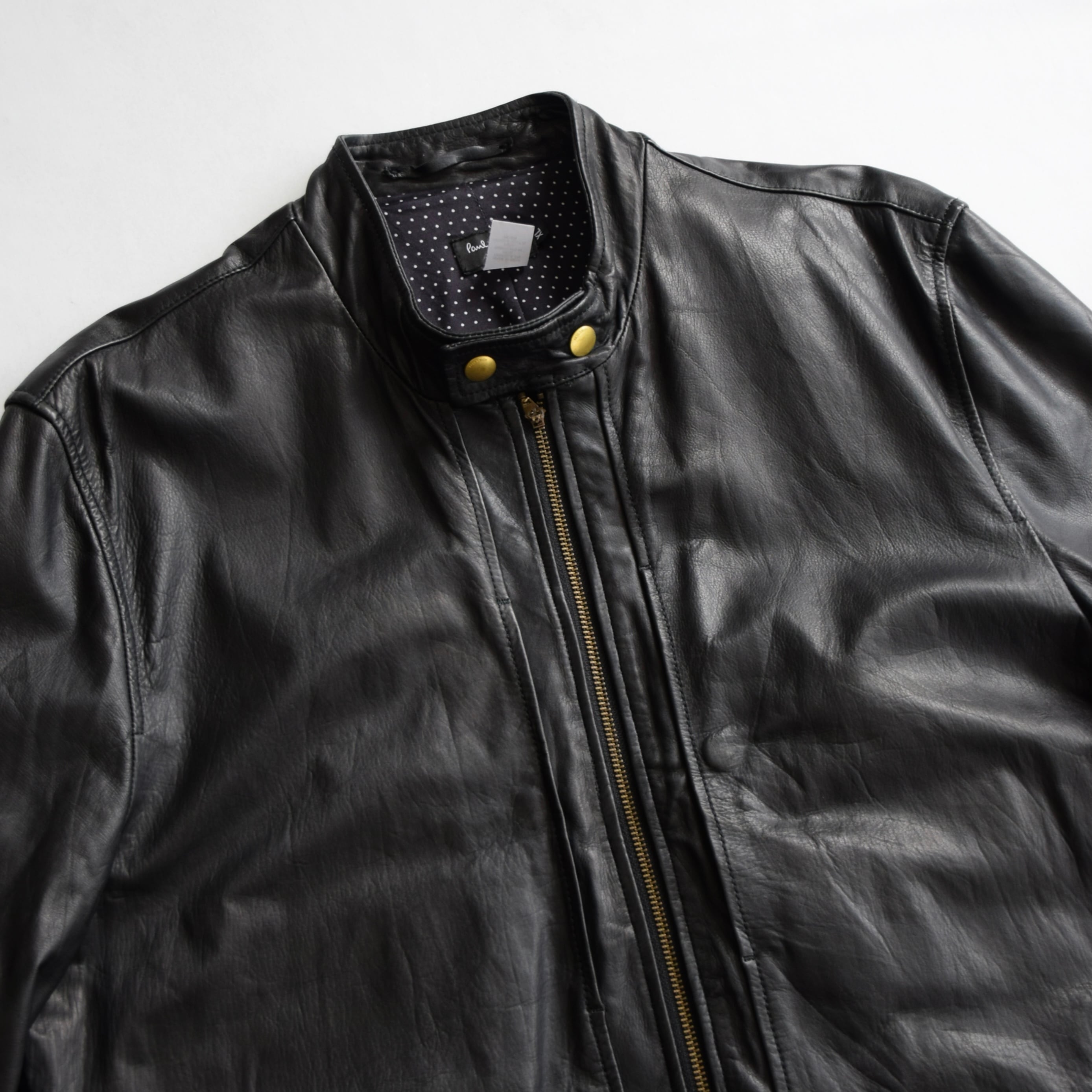 Poul Smith レザージャケット メンズ XL ブラック ポールスミス 革