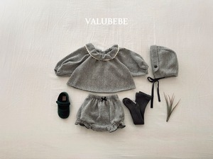 【予約/特典】valu bebe / herringbone frill blouse