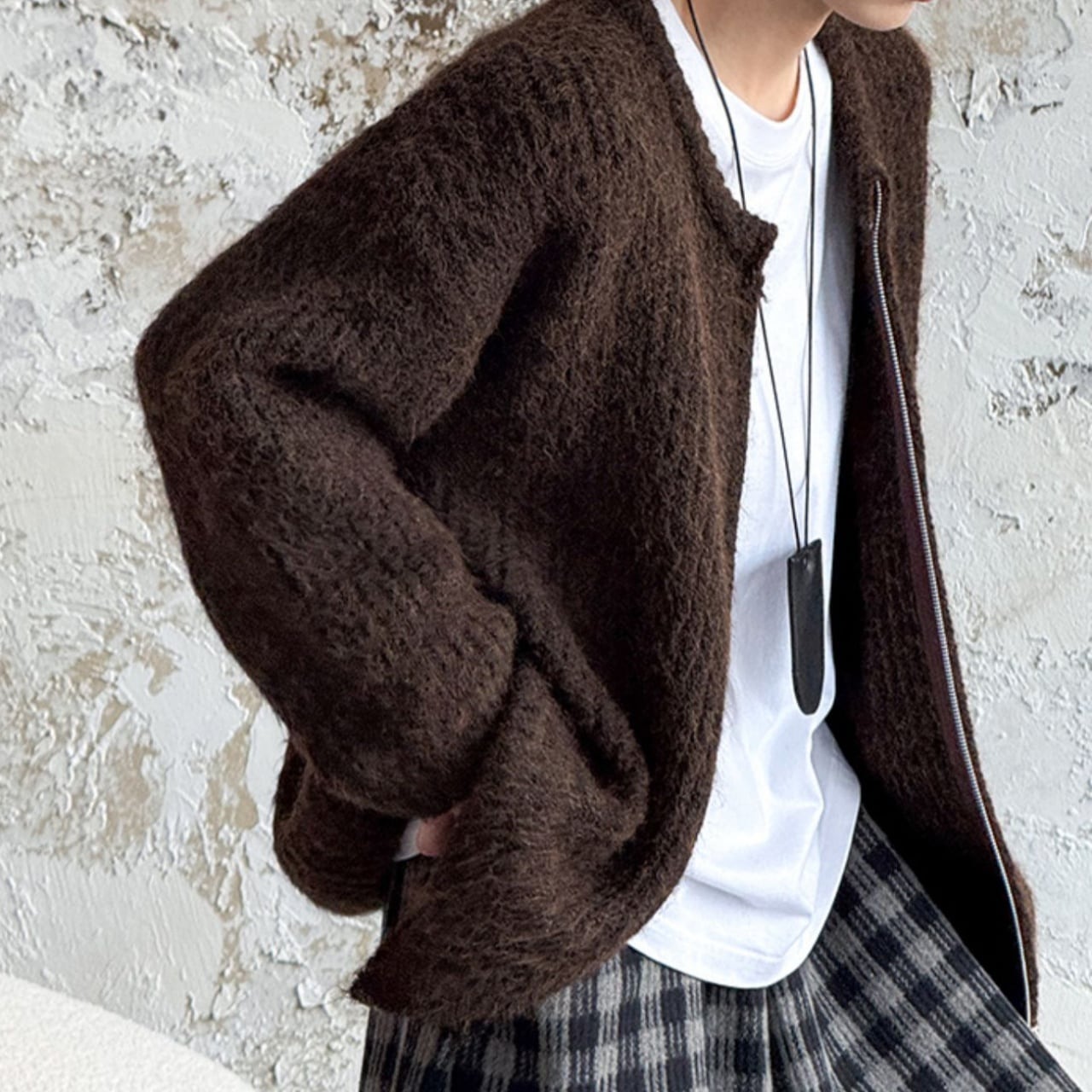 シャギーニットジップアップカーディガン A01854 | SELECT SHOP -Autan-