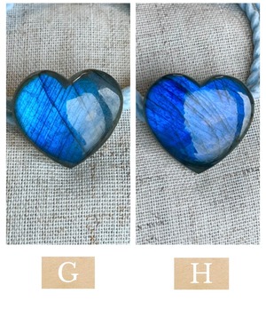 AAAAA Heart Labradorite hair accessory(マダガスカル産ハートラブラドライトヘアゴム)