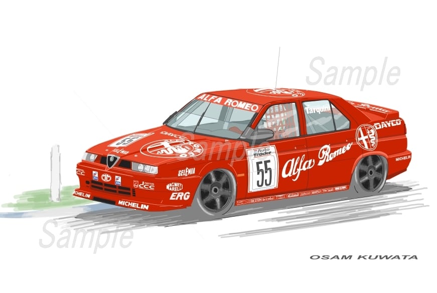 イラスト アルファロメオ 155 BTCC A4サイズ 額入り | osamart