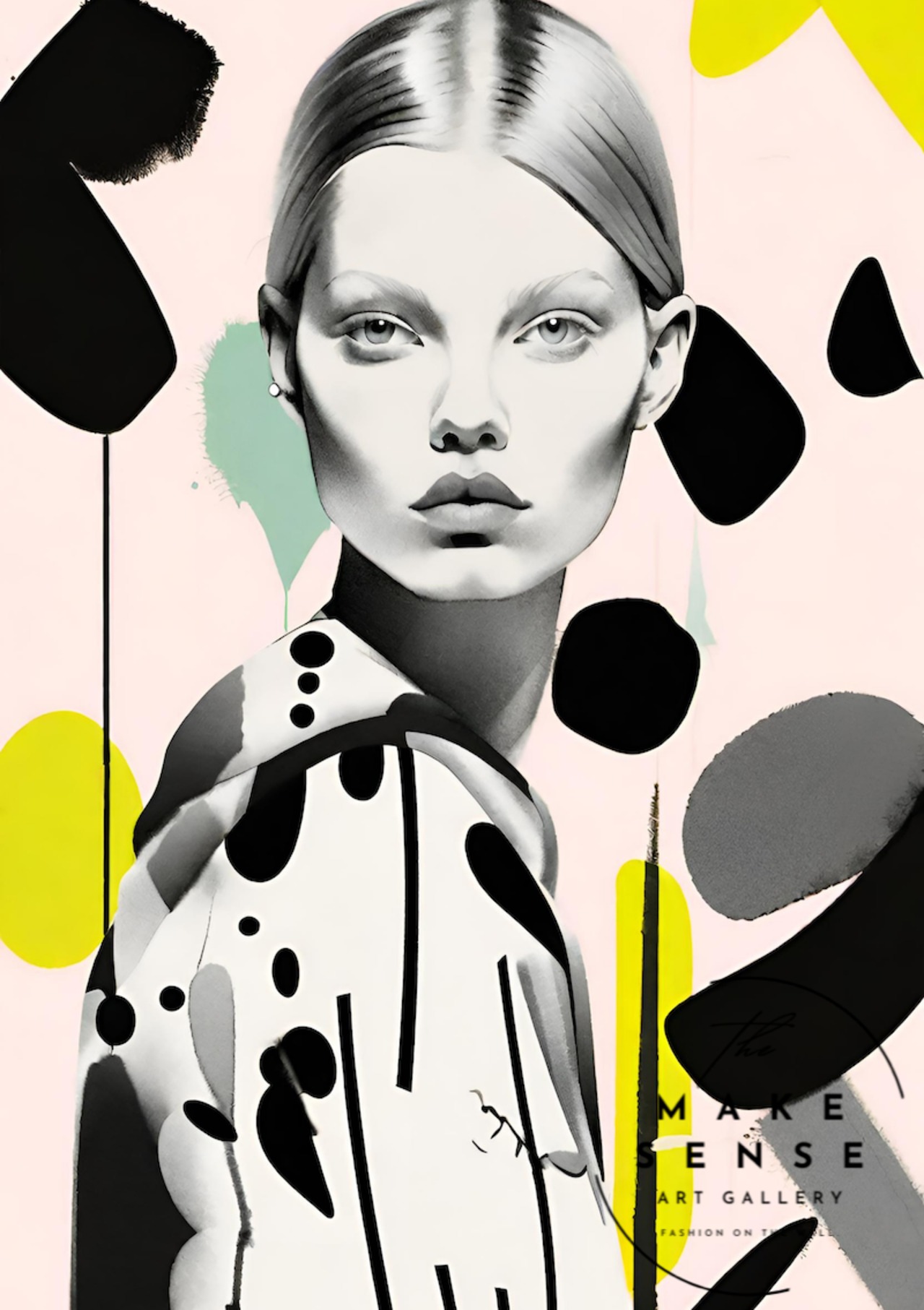 Ambition｜色彩で野心を描く抽象アートポスター｜モダン・北欧・ホテルライクに合う存在感あるインテリア額縁付きA4ポスター