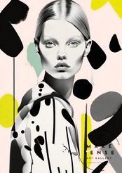 Ambition｜色彩で野心を描く抽象アートポスター｜モダン・北欧・ホテルライクに合う存在感あるインテリア額縁付きA4ポスター