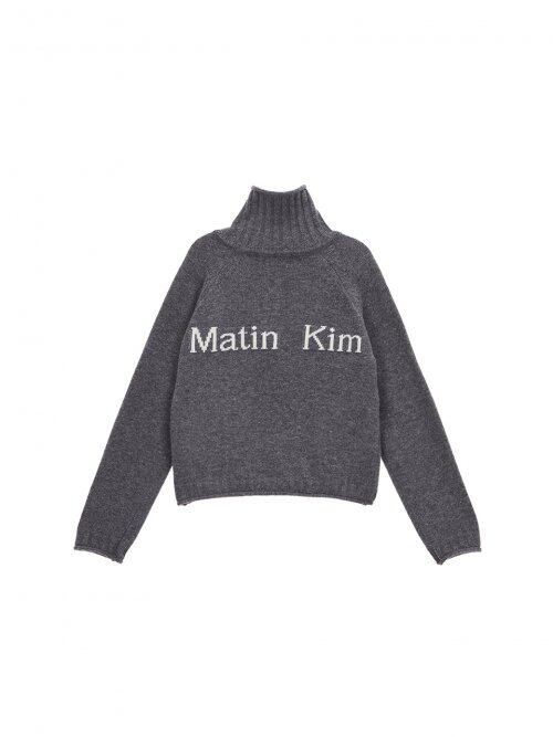 MATIN KIM] SPELL POINT KNIT ZIP UP IN GREY | もごつ