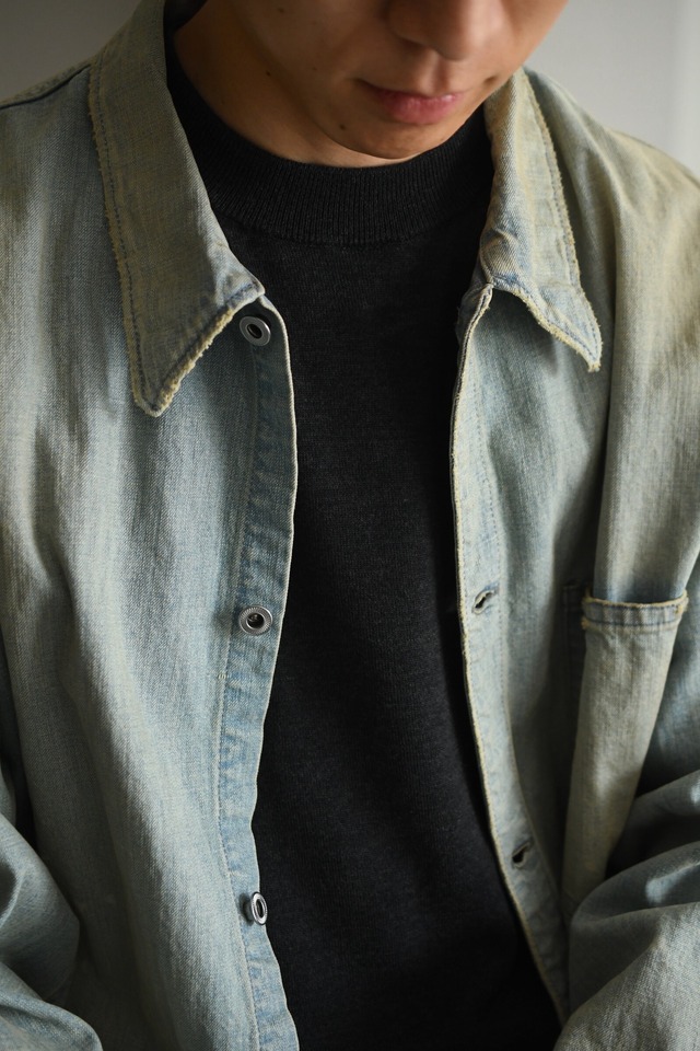 BATONER / BABY WOOL CREW NECK (Melange Black)