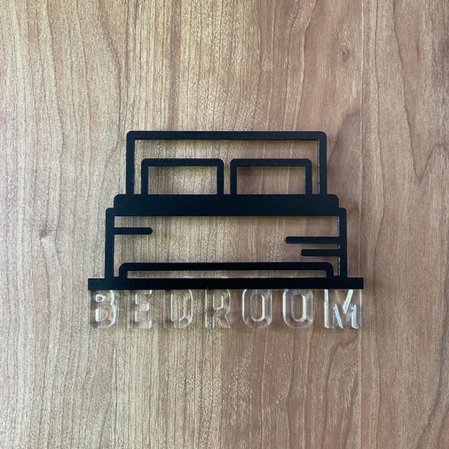 (送料無料)ルームサイン RESTROOM ドア用 3Dアイコン クリア文字