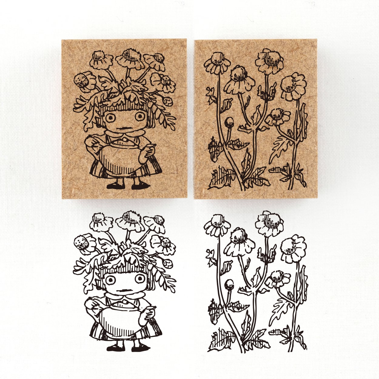 『カモミールの精霊 ミエル Miel』花の精霊フローラニマ達のスタンプ 26×34mm