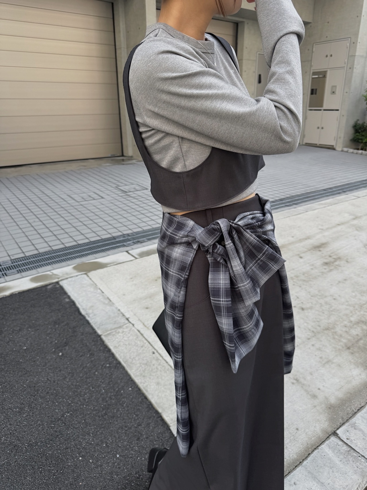 silver hook bustier long SK set