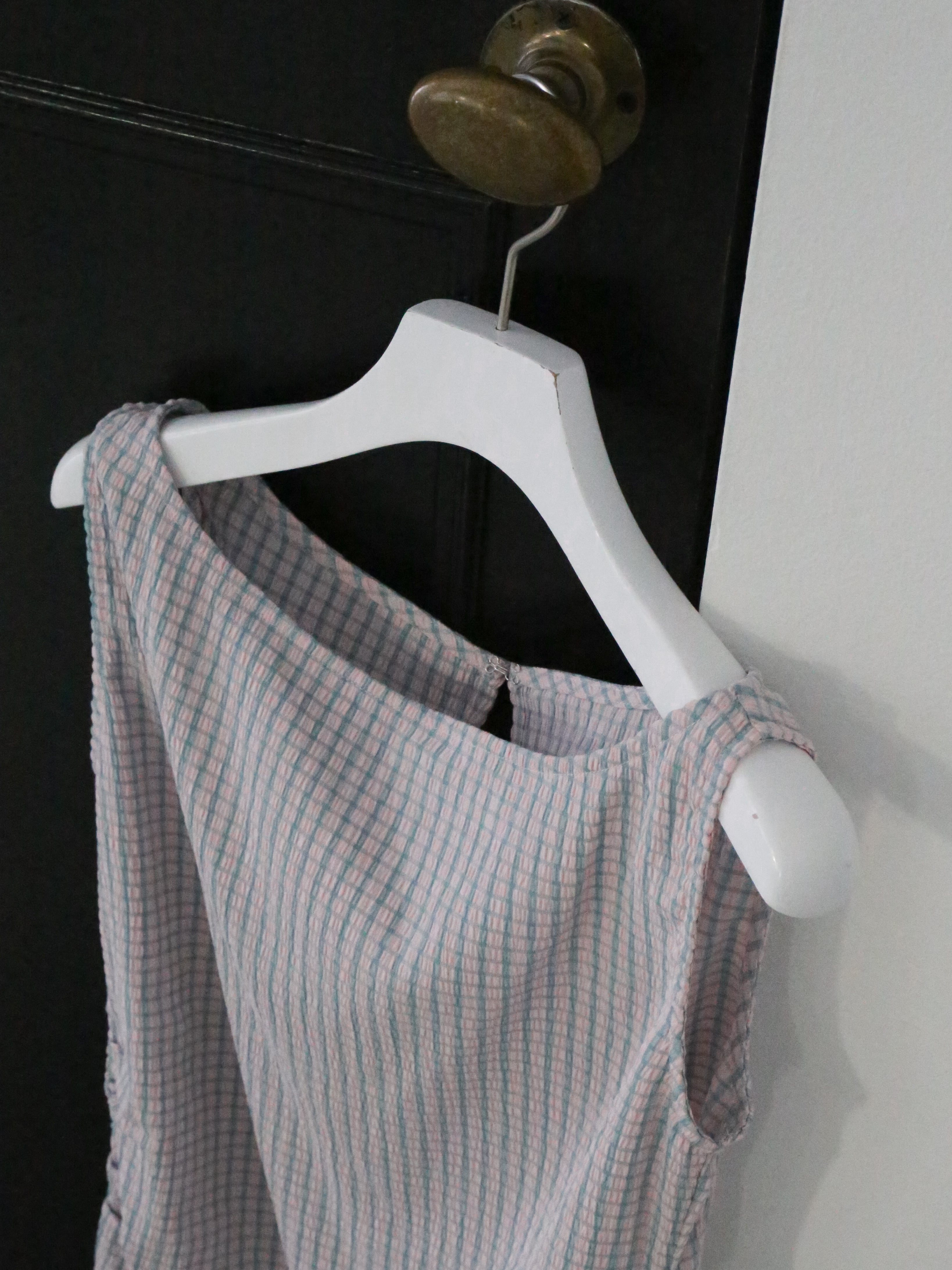 boat neck check tops | Katrin TOKYO