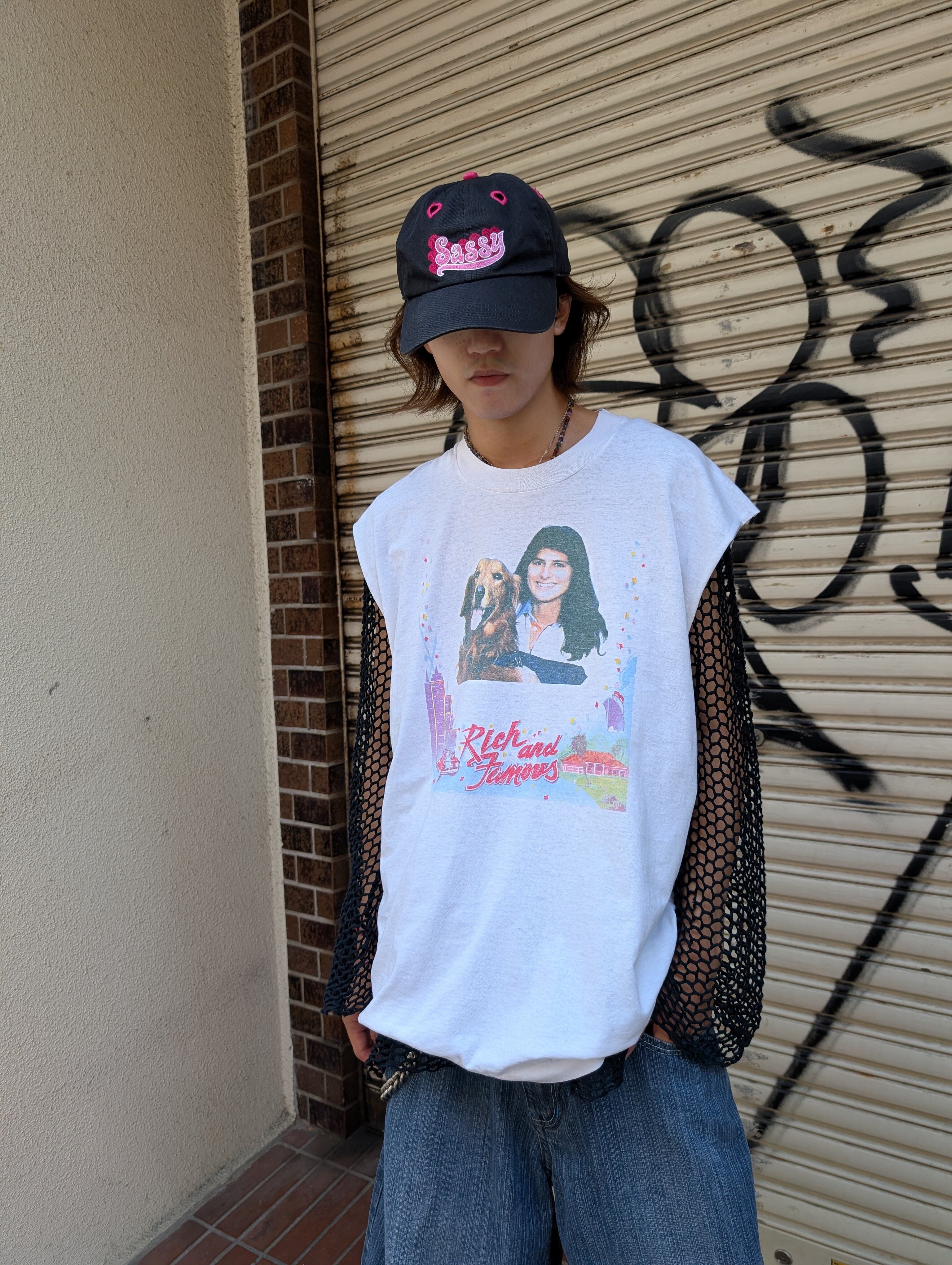 "GIRL & DOG" photo print sleeveless