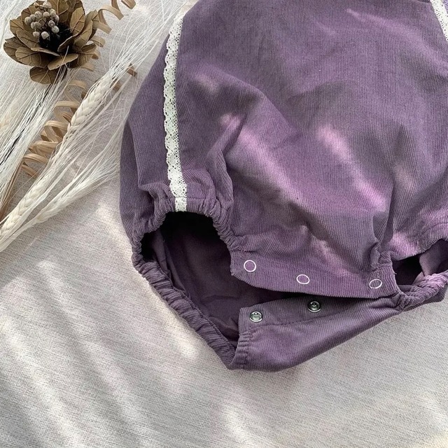 【取寄】レースサロペットロンパース 花柄 or purple