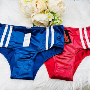 【日本製】ユニセックスブルマ　サテン生地　ヒップハング　コスプレ　体操服　体操着　ブルー　フリージア