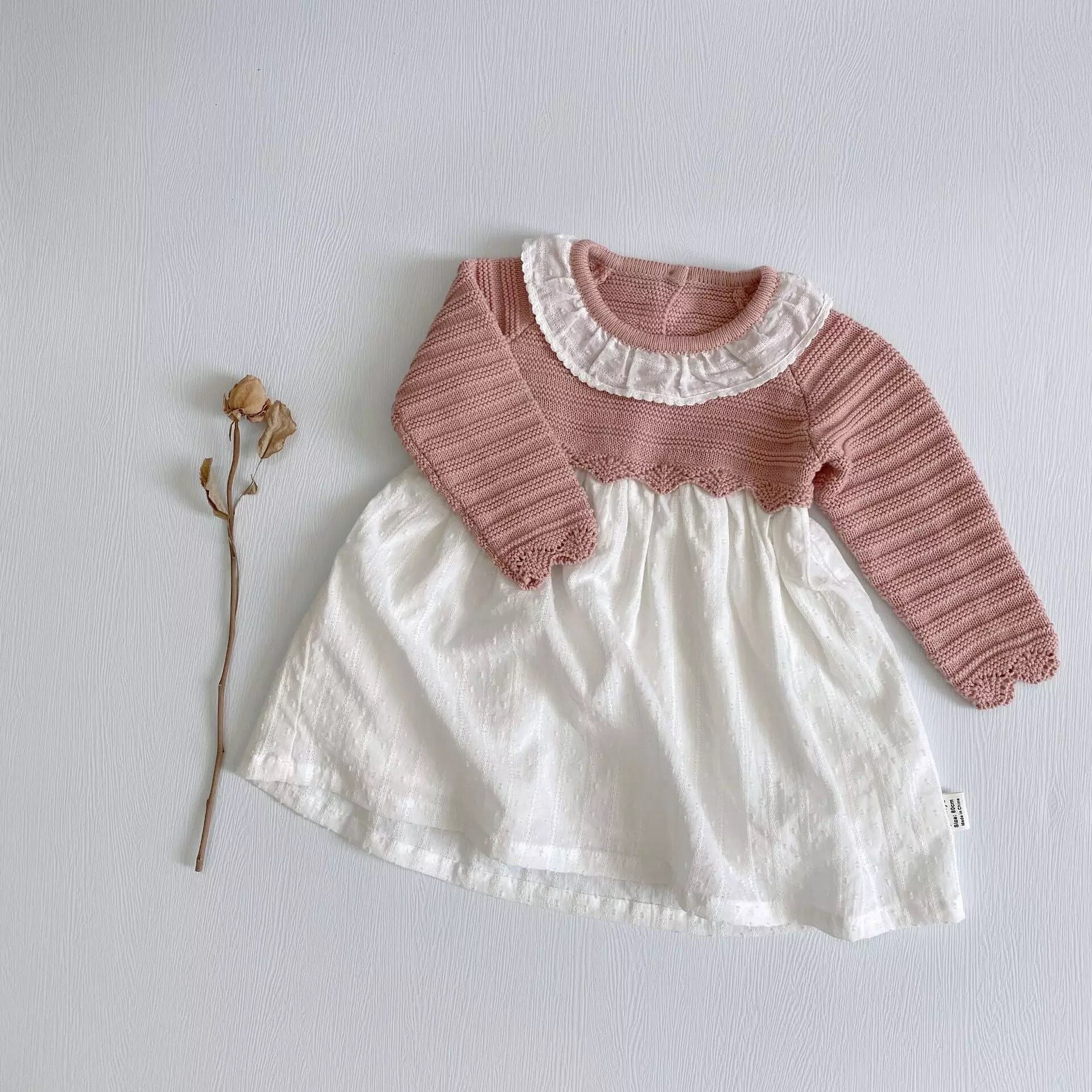 100即納 お取り寄せ 66 1 ピンクカラー ニットワンピース Or ニットロンパース お揃い リンクコーデ Mina