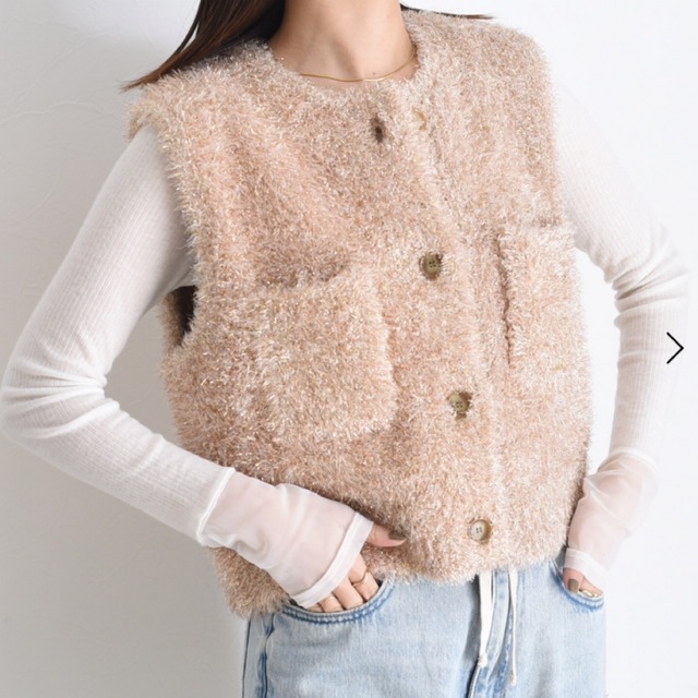 【EimeeLaw】キラキラニットショートベスト