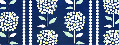 エンヴェールヘルック(R) 拭ける北欧風 キッチンマット 45×120cm 短めサイズ PVC ポンポンブルー柄 汚れても拭き取れる 肉厚な8mm厚でクッション性あり 疲れにくい 撥水 塩化ビニル