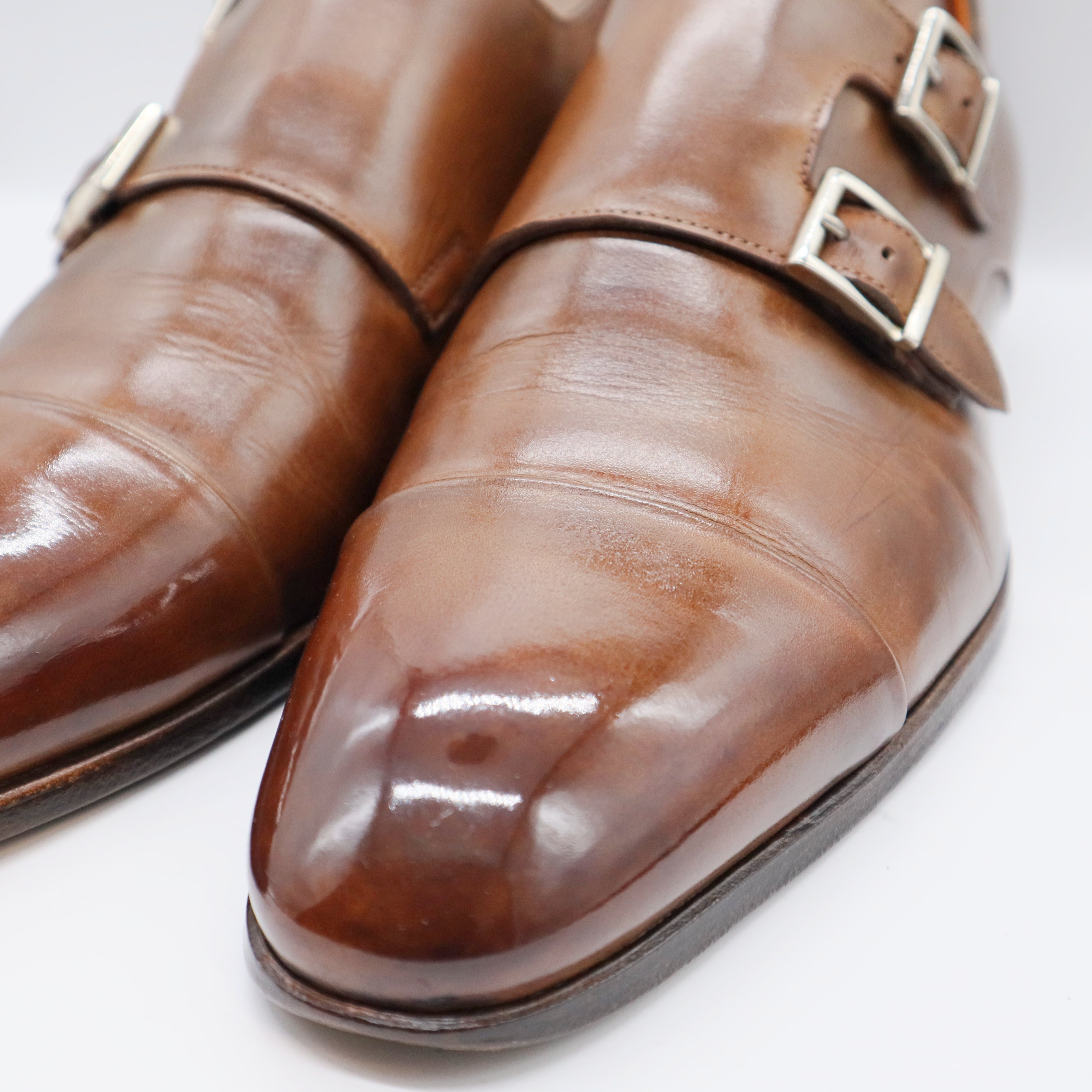 サントーニ Santoni ブーツ ショートブーツ ダブルモンクストラップ カーフレザー シューズ メンズ 6(25cm相当) ターコイズブルー