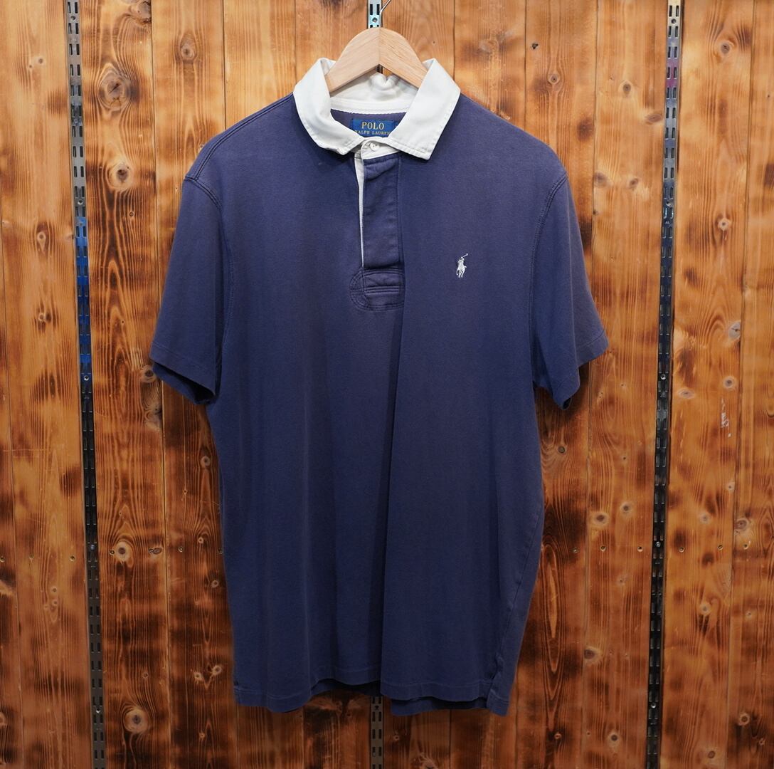 ralphlauren ラガーシャツ custom slim fit XL ラルフローレン ネイビー