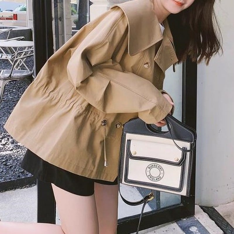 Spring short trench coat | SI SELECT