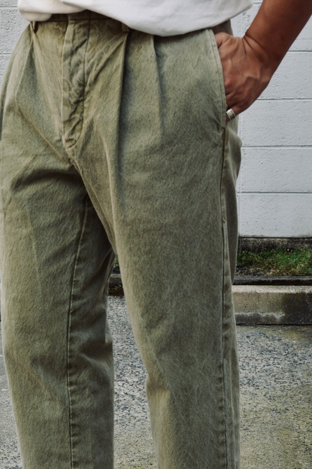 SEUVAS Made in Kurashiki Heavy Canvas Dyed Wash 2tuck Trousers ソウバス 倉敷頒布 帆布トラウザー