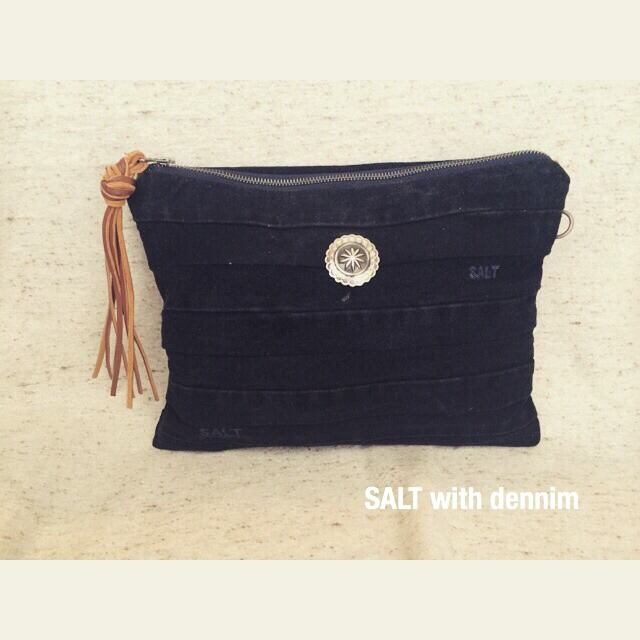 BlackDenimボーダークラッチ No.3774