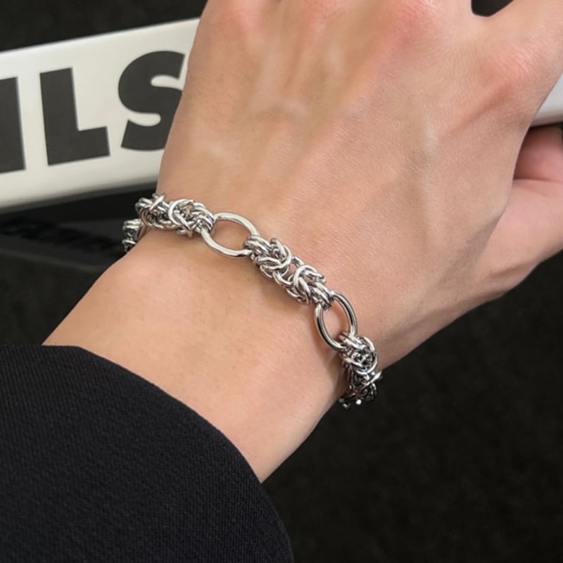 メタルオーバルリンクビザンチンチェーンブレスレット, 1color MZA0042