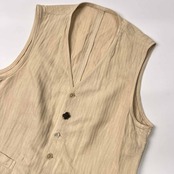 イタリア製 リネン混 LARDINI ラルディーニ TESSUTO ESCLUSIVO生地 ベスト ジャケット 52/アイボリー系 メンズ