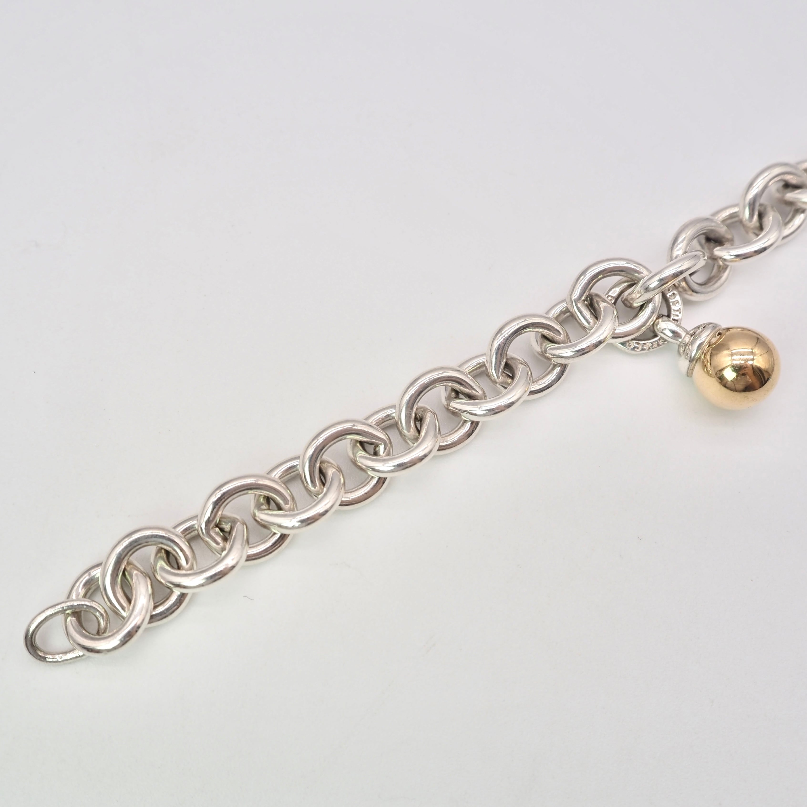 Tiffany &Co. ボールダンクル ブレスレット シルバー925 K18