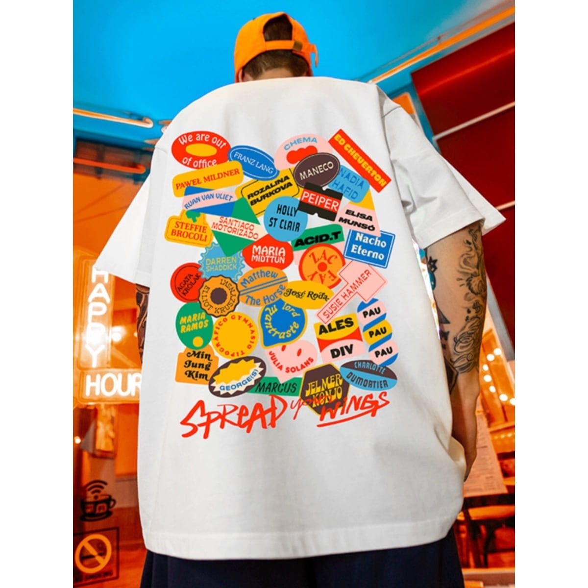 カラフルブランドマークTシャツ 2colors 00449 | modeluxia