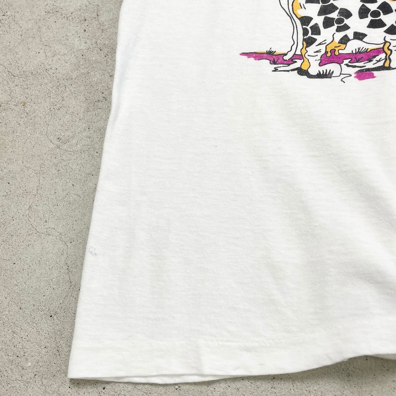 90年代 COWS OF THE アニマルプリントTシャツ アート メンズL相当