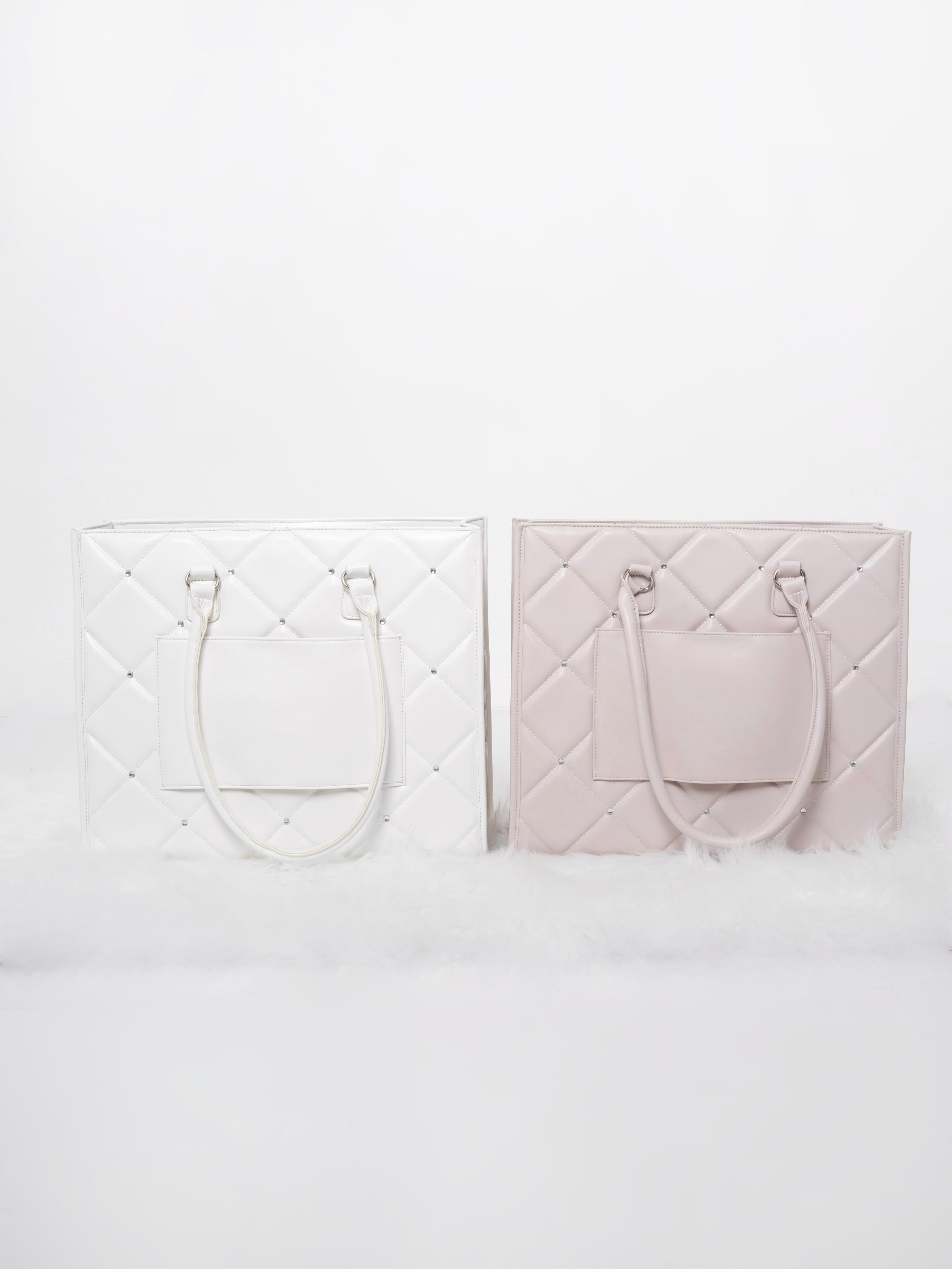 Lumignon quilting tote bag【ホワイト/ピンク】 | Lumignon