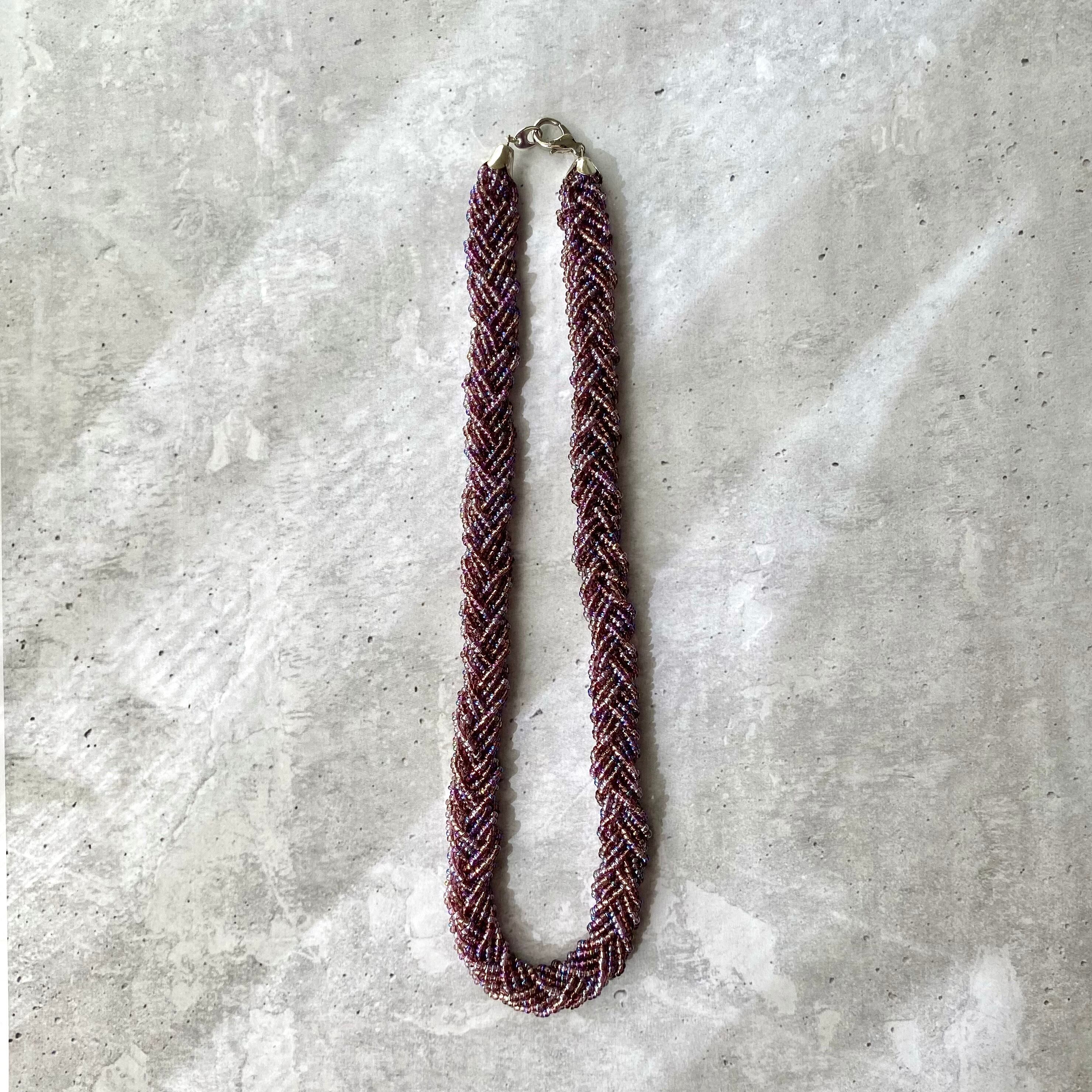 Vintage retro purple beads necklace レトロ ヴィンテージ パープル ...