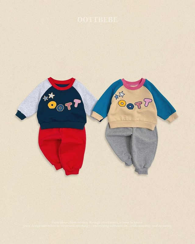 【取寄】oottbebe|shooting star top-bottom set|シューティングスター上下セット|XS-XL|kids|26 autumn